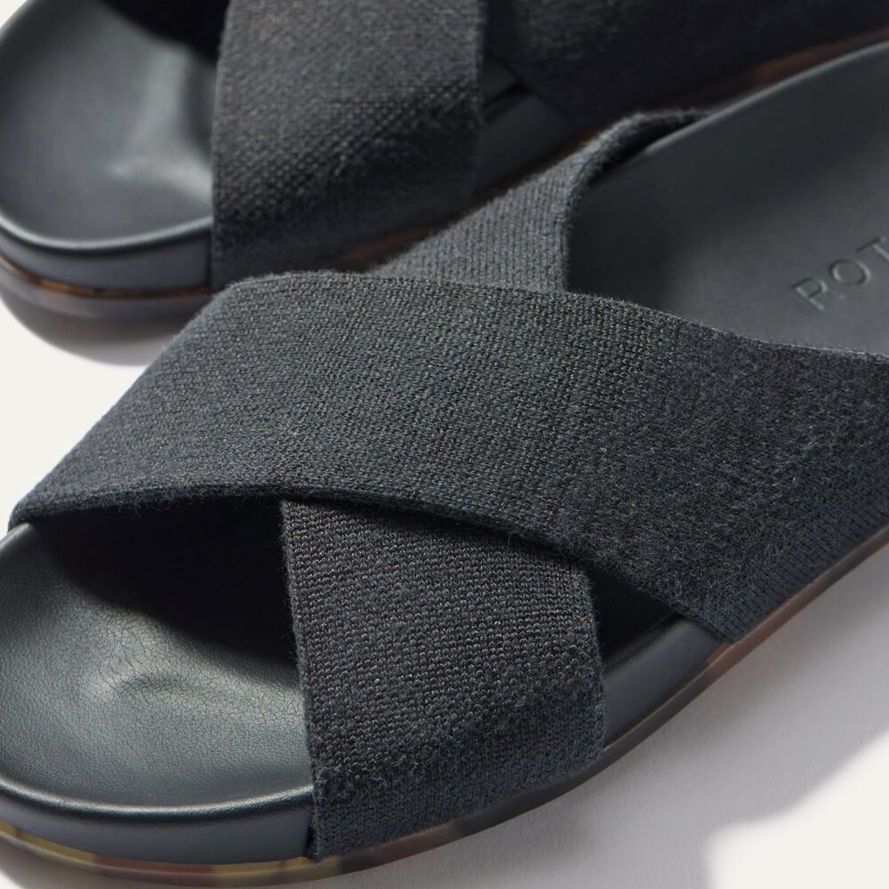 Rothy's Black the Weekend Slide Sandals in Size 10 with Tortoise Shell Sole - Picture 16 of 16